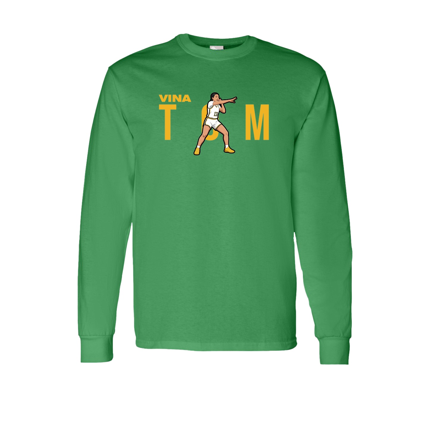Long Sleeve Tee — Player Name in Green