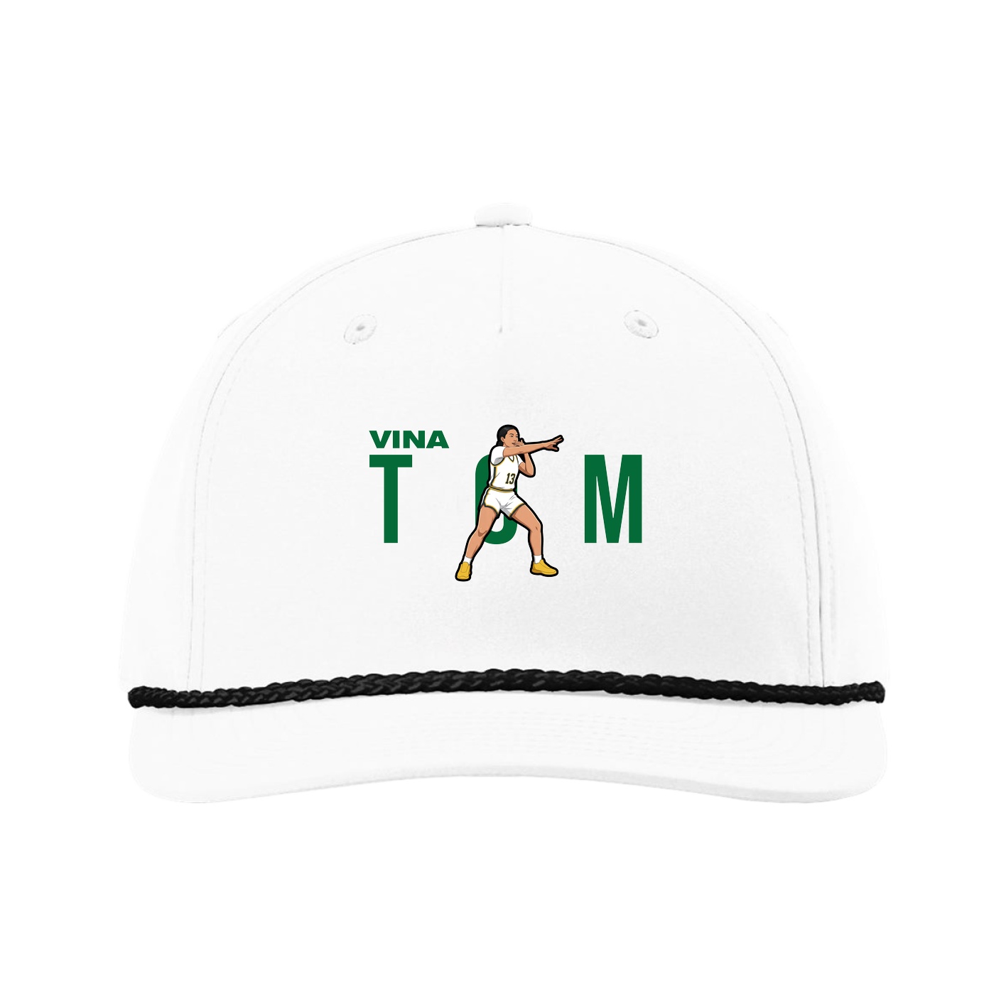 Five-Panel Classic Rope Cap — Player Name in White