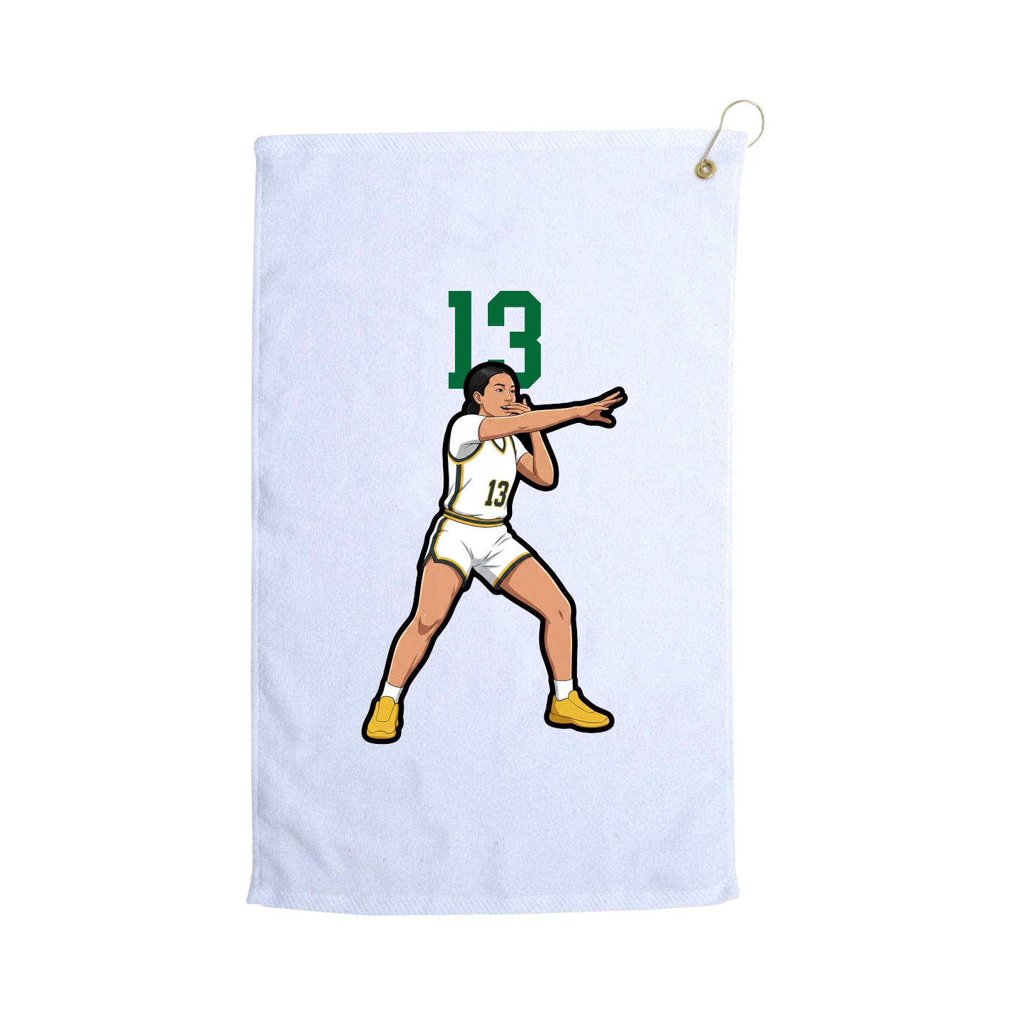 Golf Towel — Number Top in White