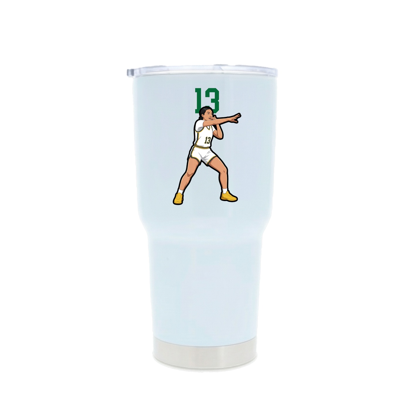 30oz Stainless Steel Tumbler — Number Top in White