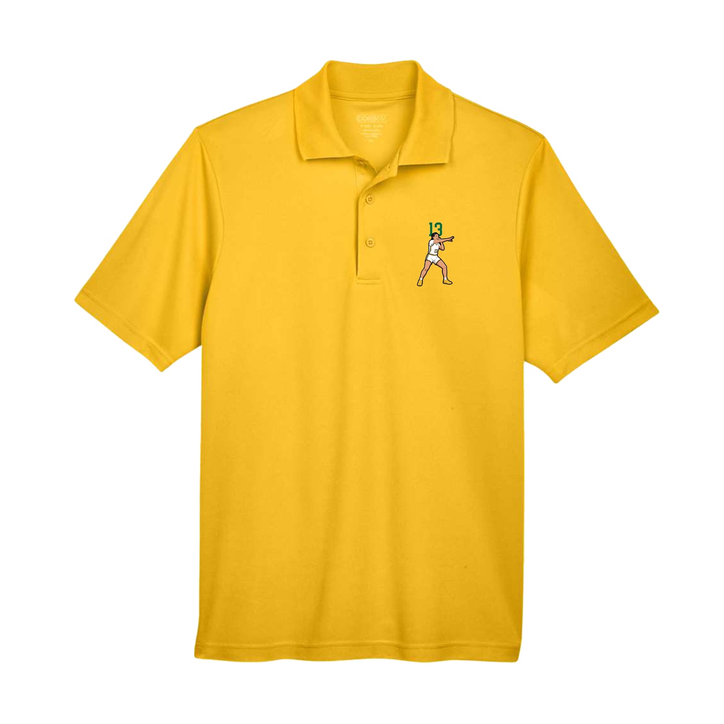 Performance Polo — Number Top in Gold