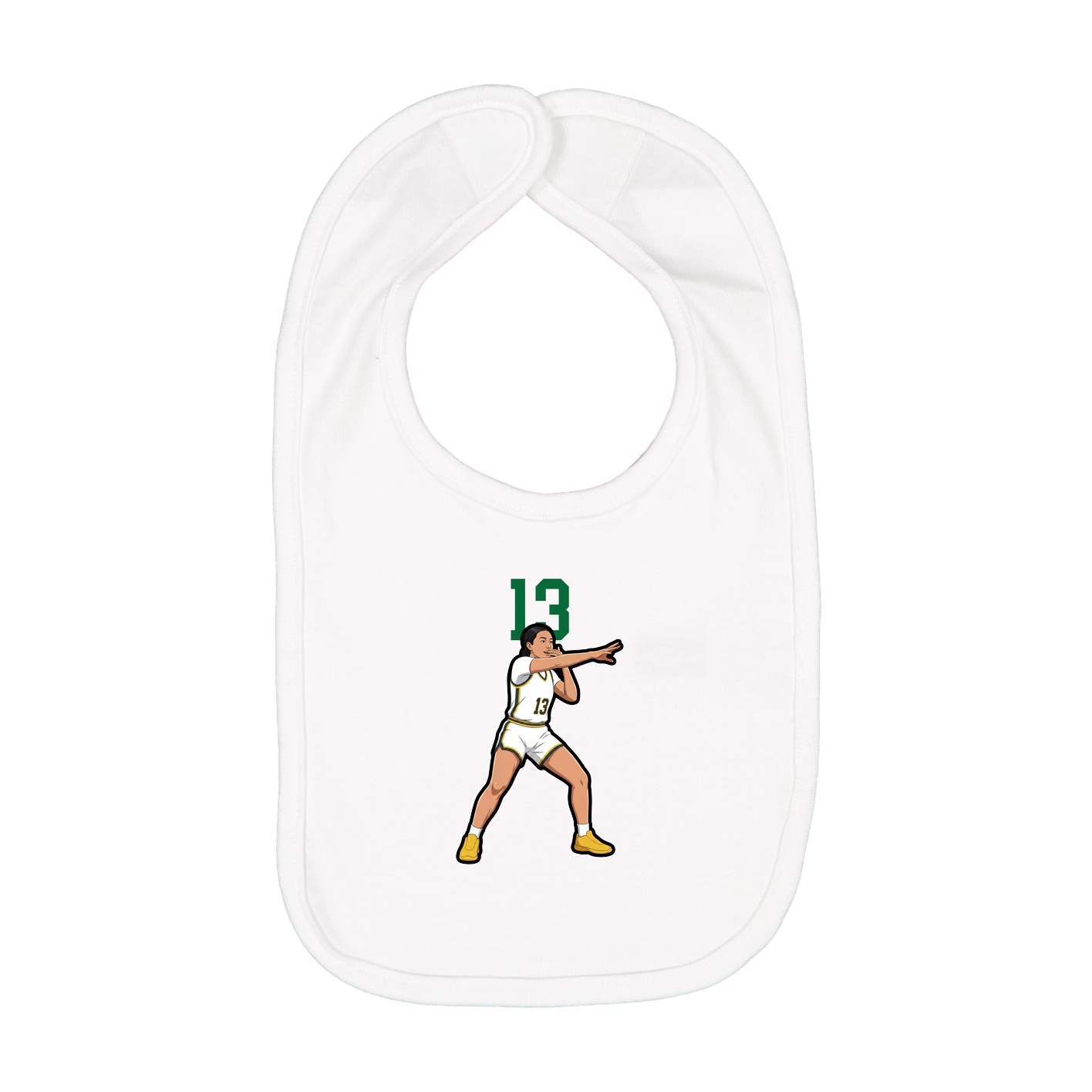 Infant Bib — Number Top in White