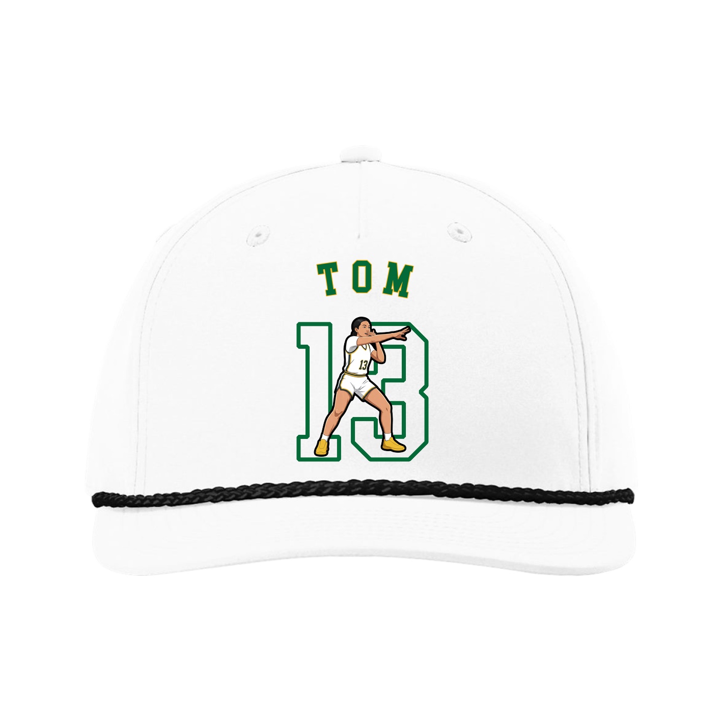 Five-Panel Classic Rope Cap — Shirsey Arch in White