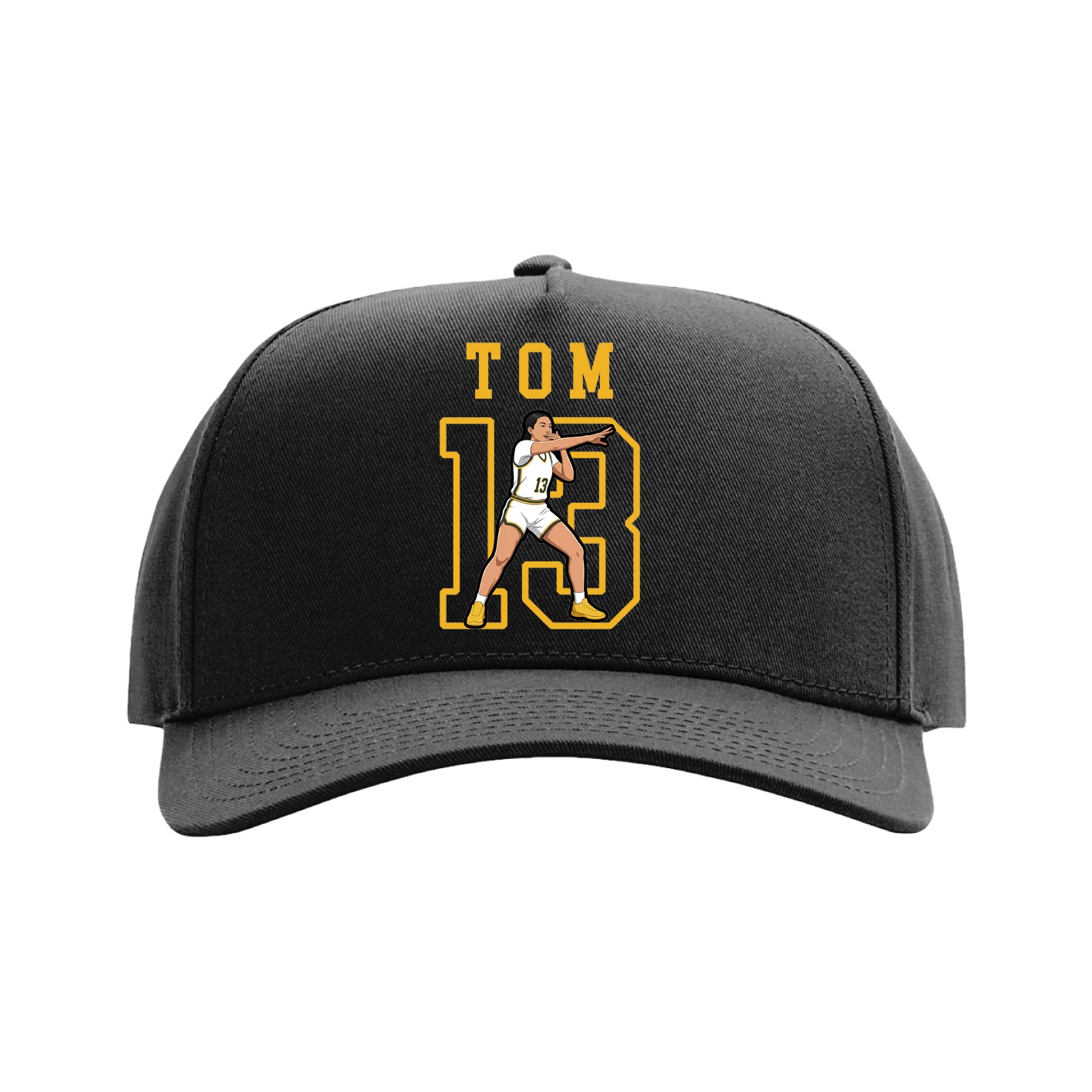 Full Fabric Five-Panel Champ Cap — Shirsey in Black