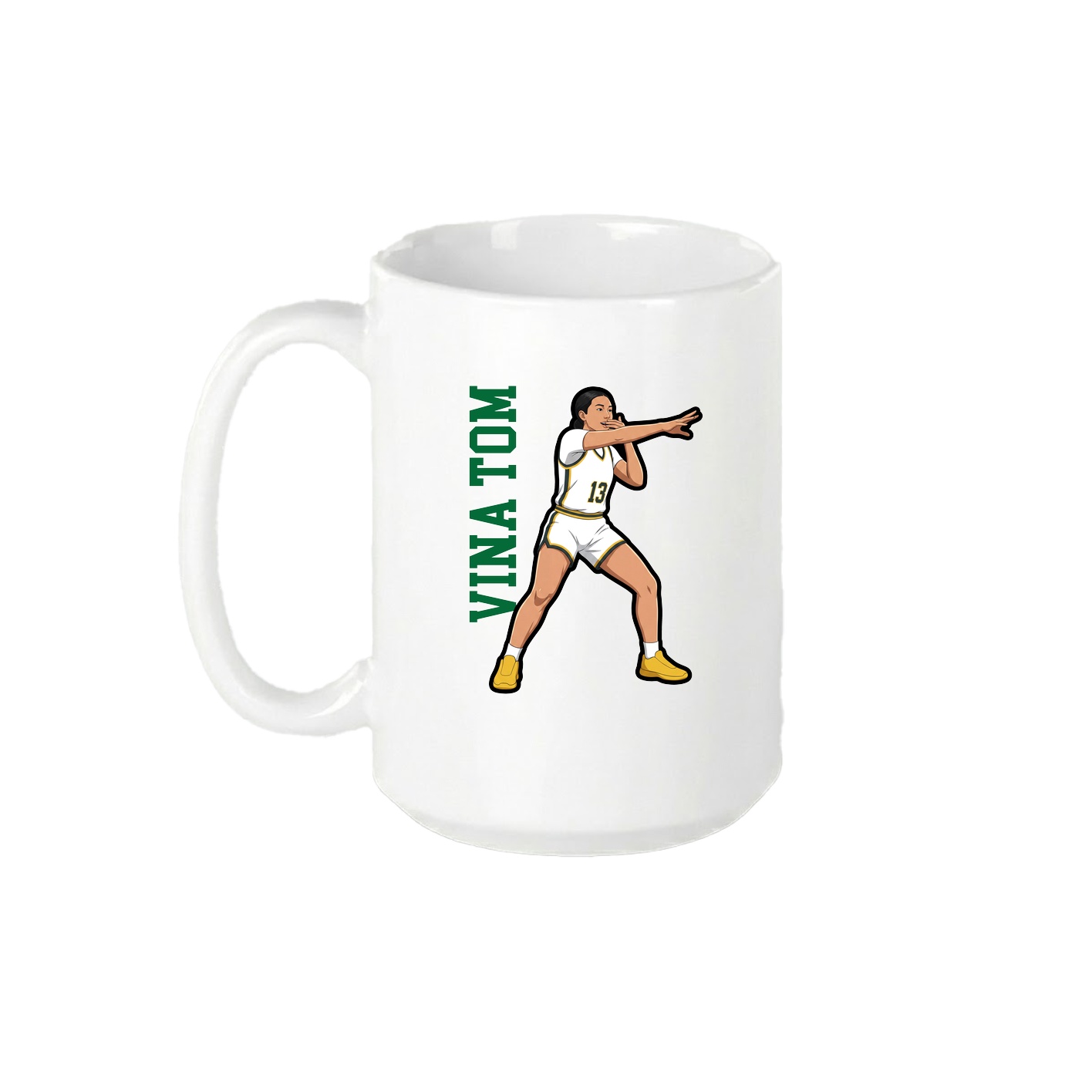 15oz Coffee Mug — Name Vertical in White