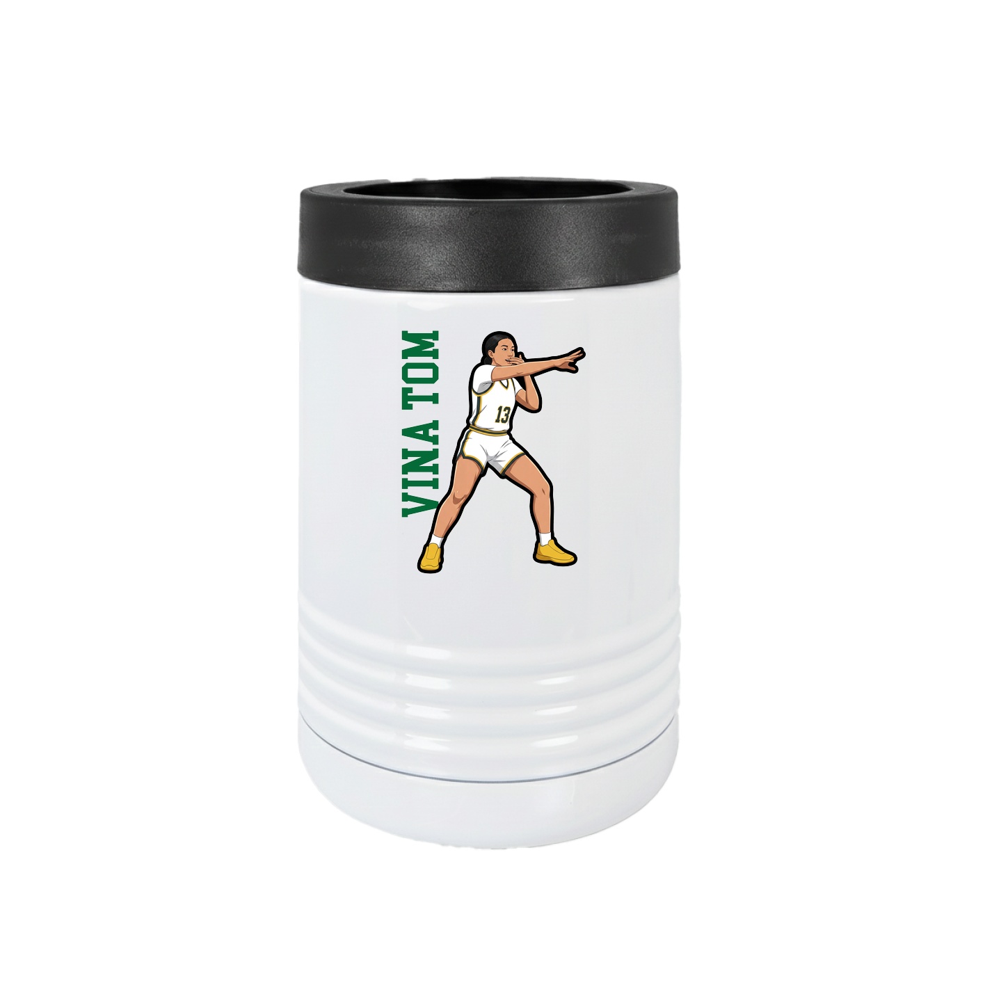 Beverage Holder — Name Vertical in White