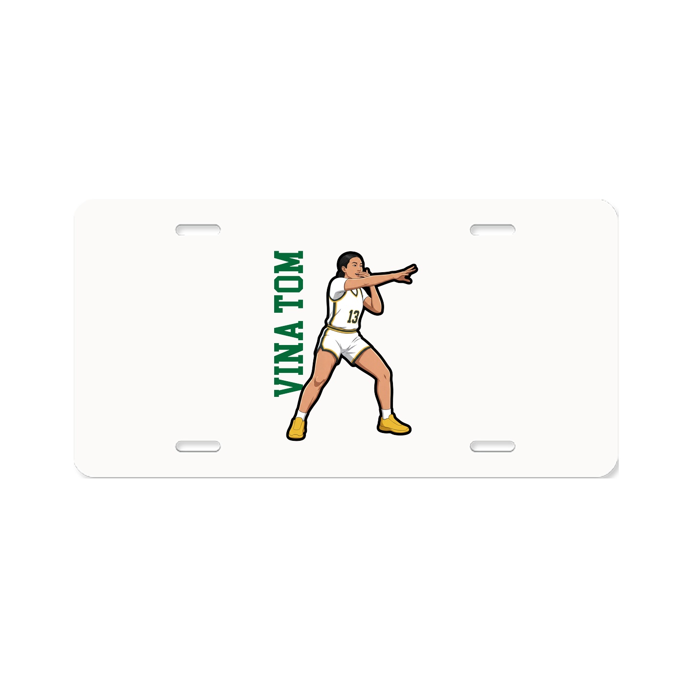 License Plate — Name Vertical in Classic