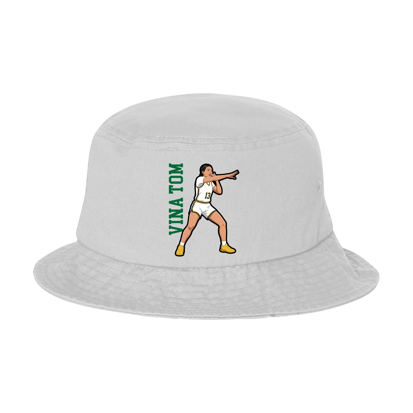 Bucket Cap — Name Vertical in White
