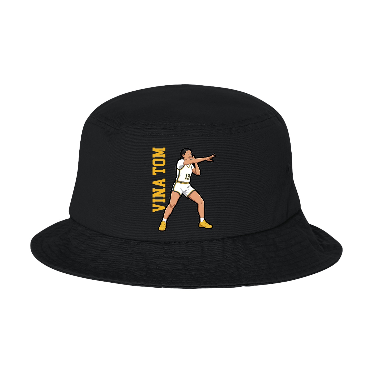 Bucket Cap — Name Vertical in Black