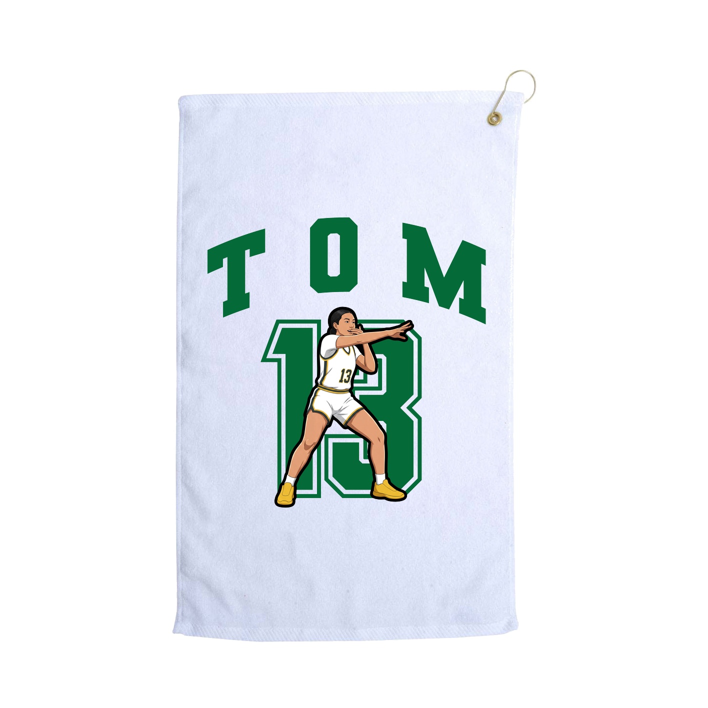 Golf Towel — Number in White