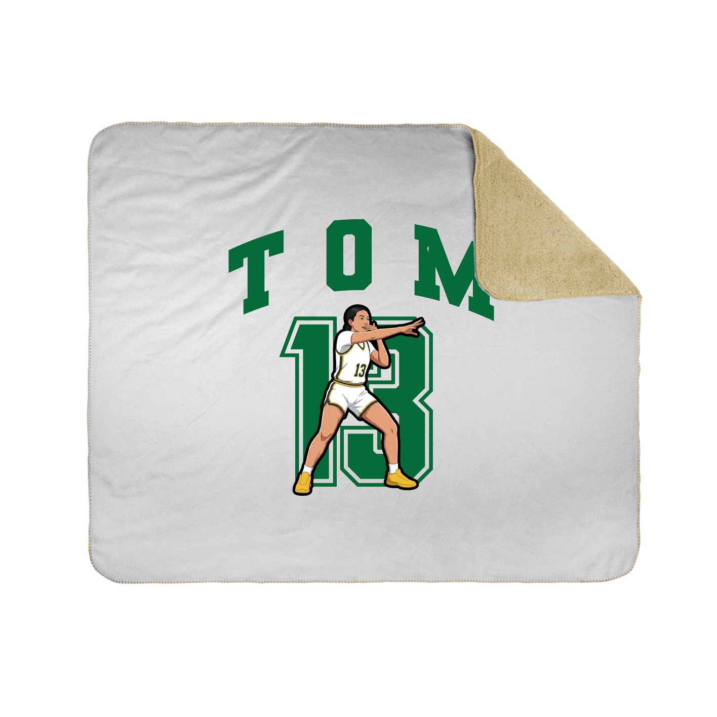 Throw Blanket — Number in White
