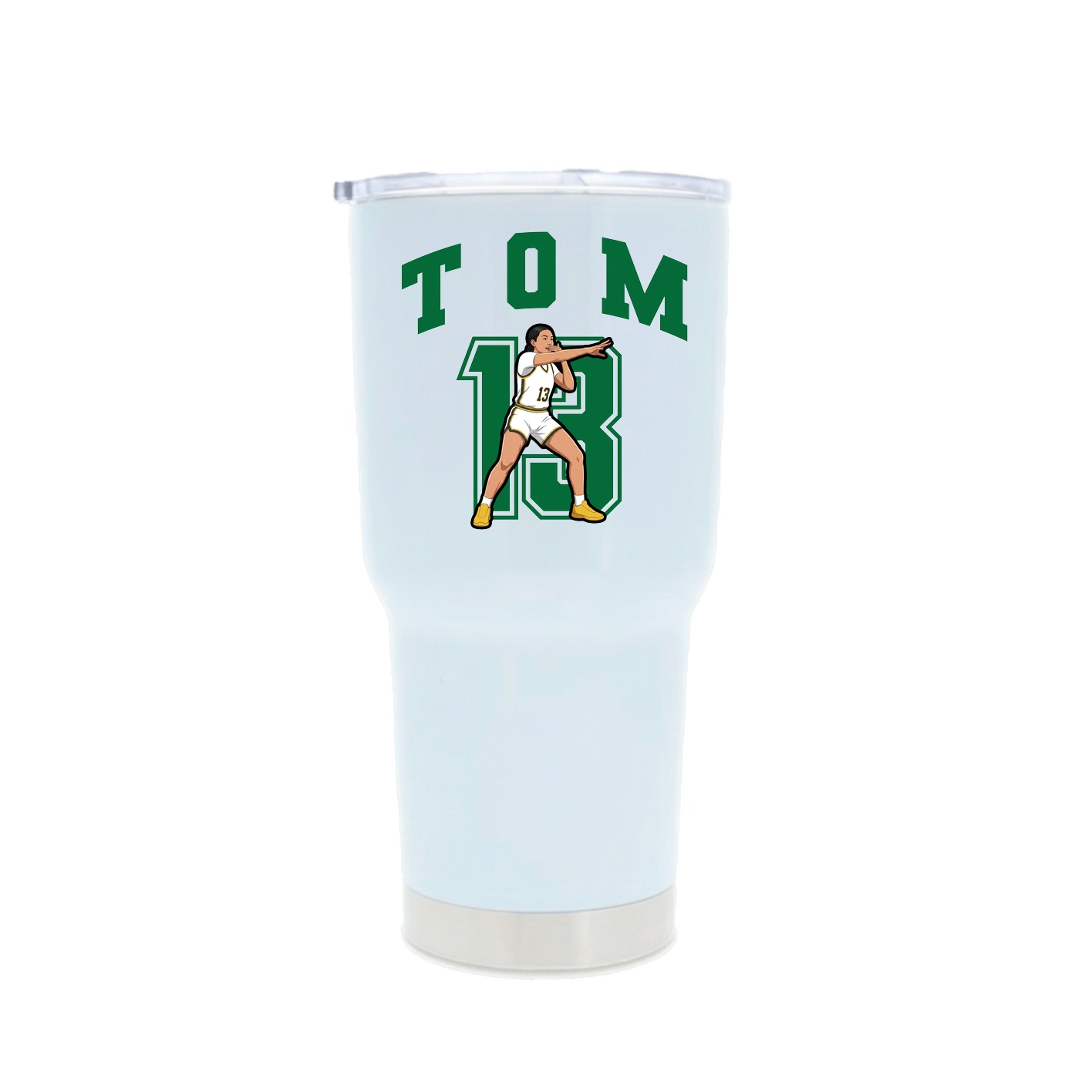 30oz Stainless Steel Tumbler — Number in White