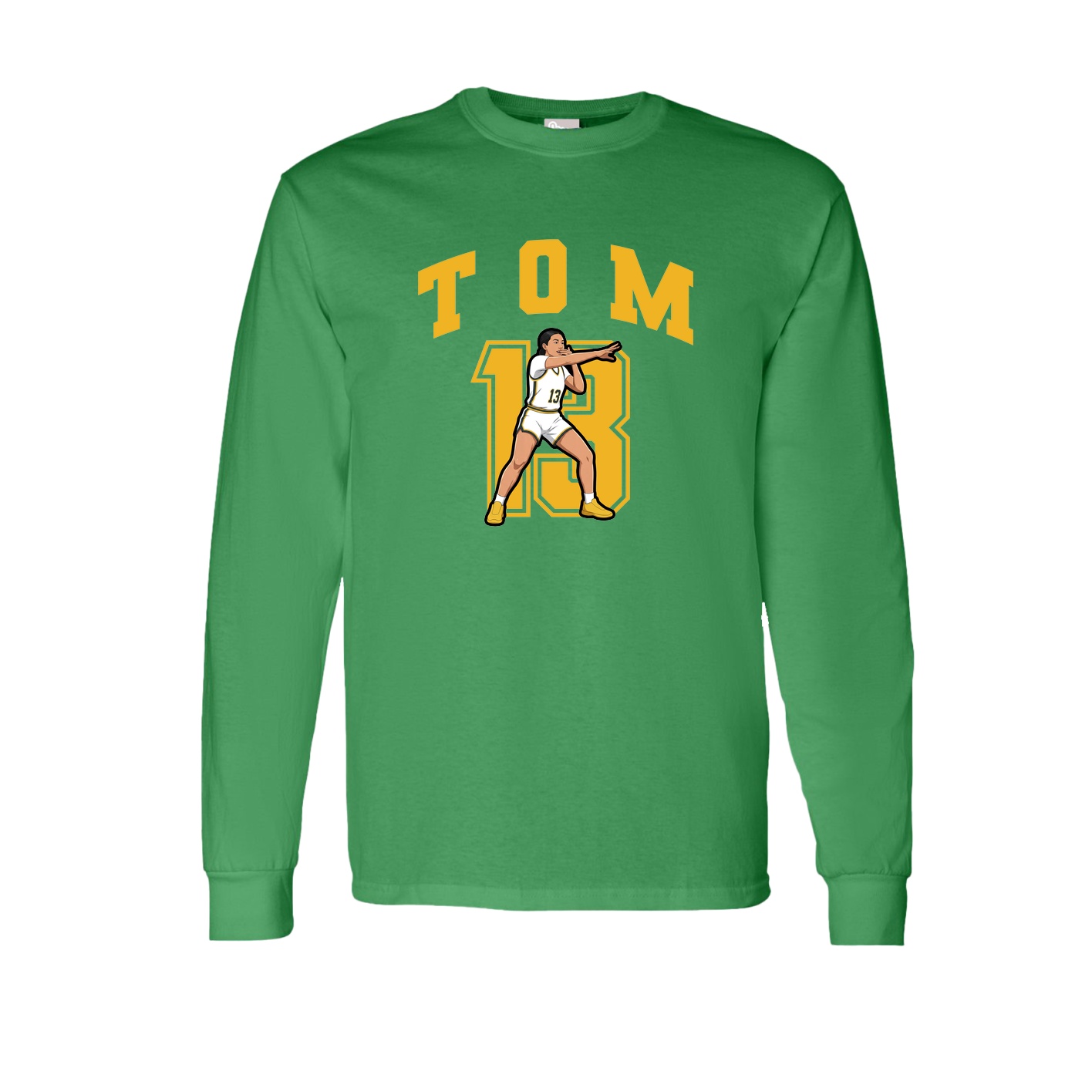 Long Sleeve Tee — Number in Green