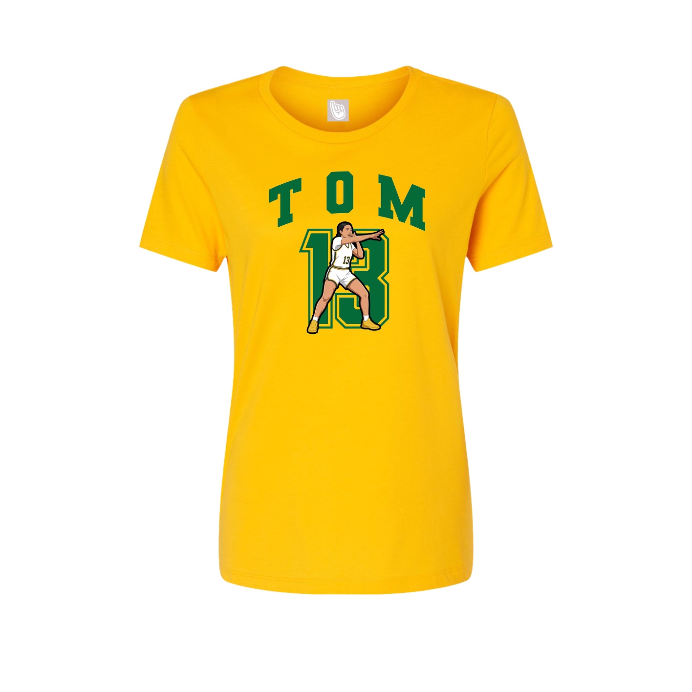 Fitted Women's Tee — Number in Gold