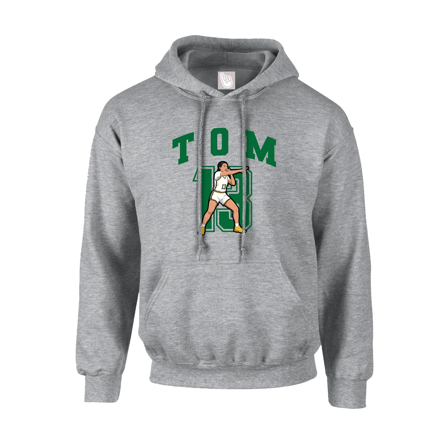 Youth Hoodie — Number in Grey