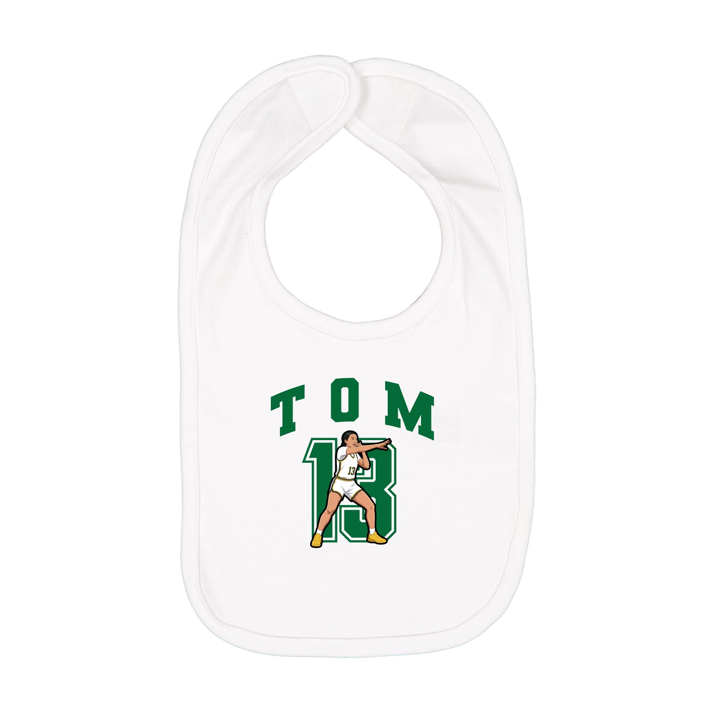 Infant Bib — Number in White
