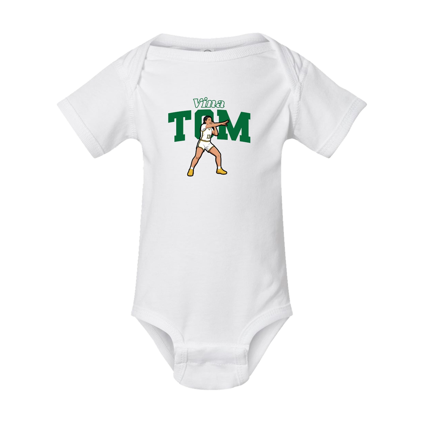 Baby Onesie — Name Arch in White