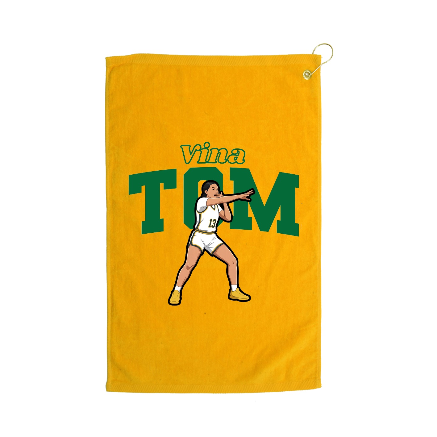 Golf Towel — Name Arch in Gold