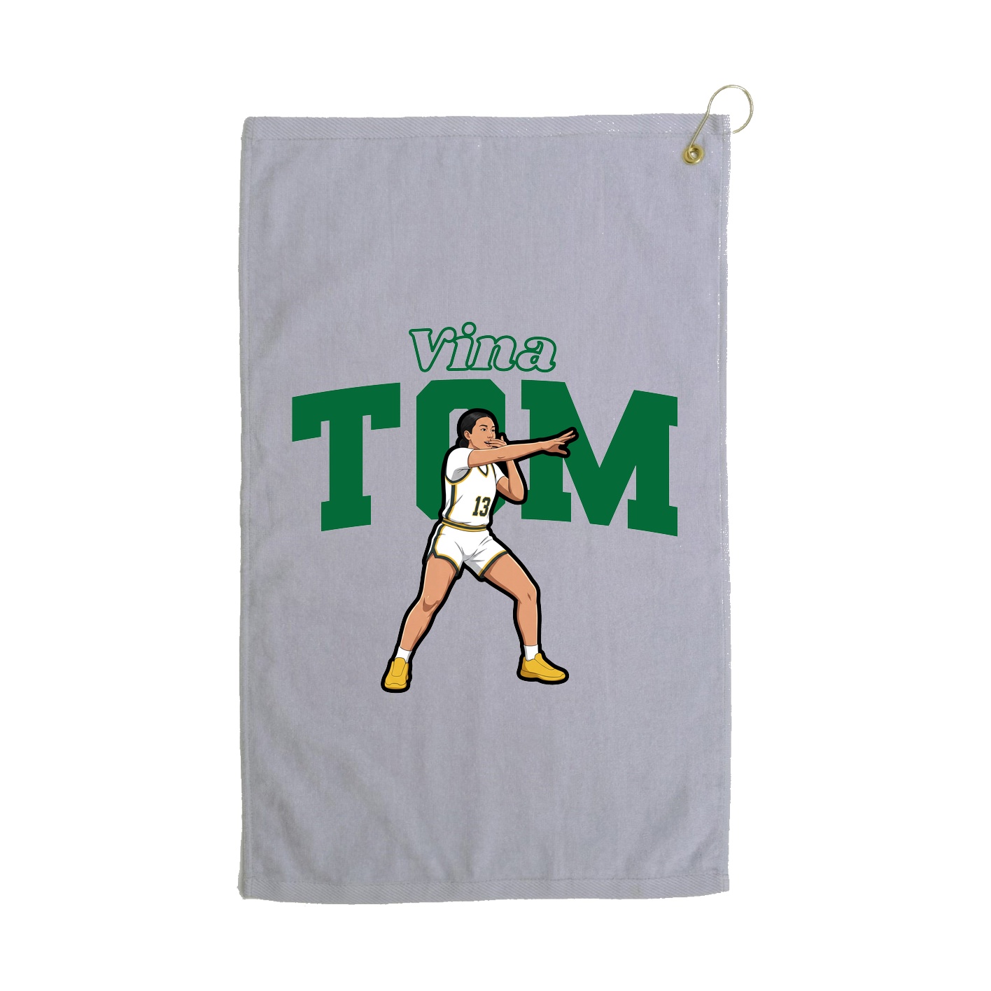 Golf Towel — Name Arch in Grey