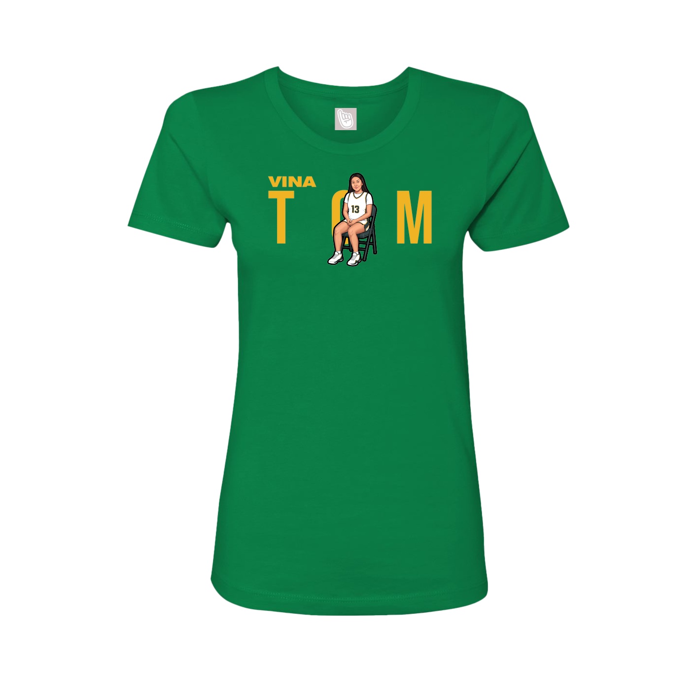 Fitted Women's Tee — Player Name in Green