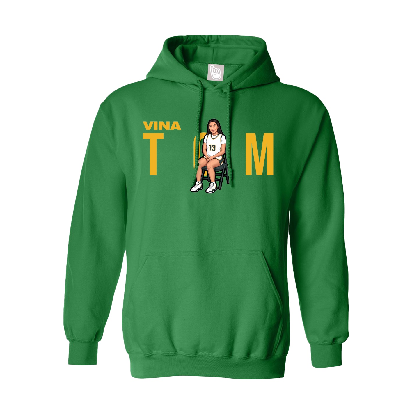 Youth Hoodie — Player Name in Green