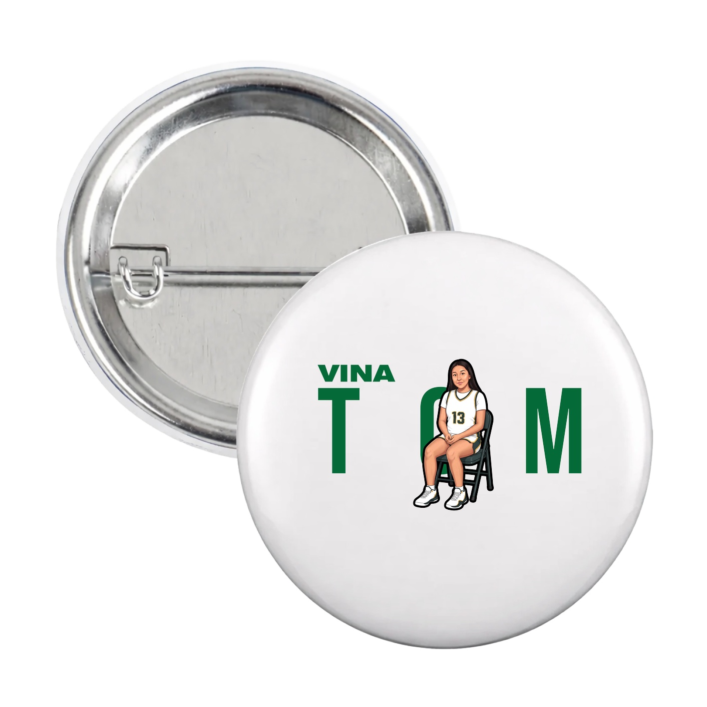Game Day Button — Player Name in White