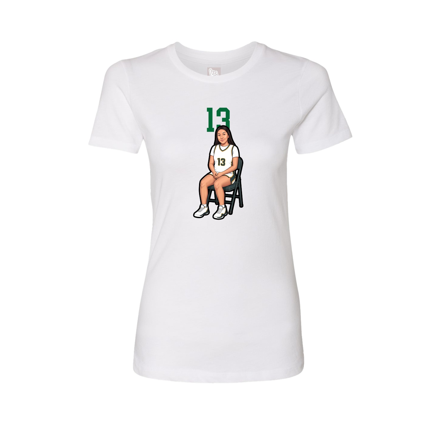 Fitted Women's Tee — Number Top in White