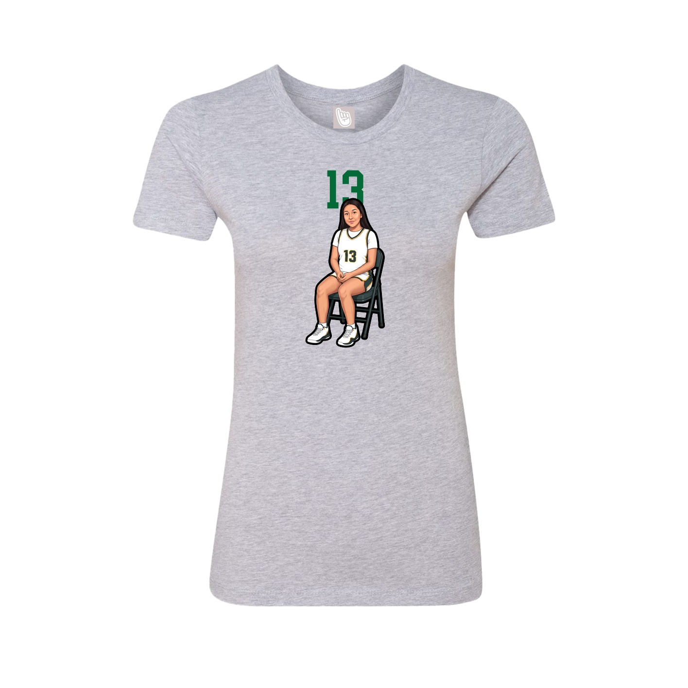 Womens Tee — Number Top in Grey