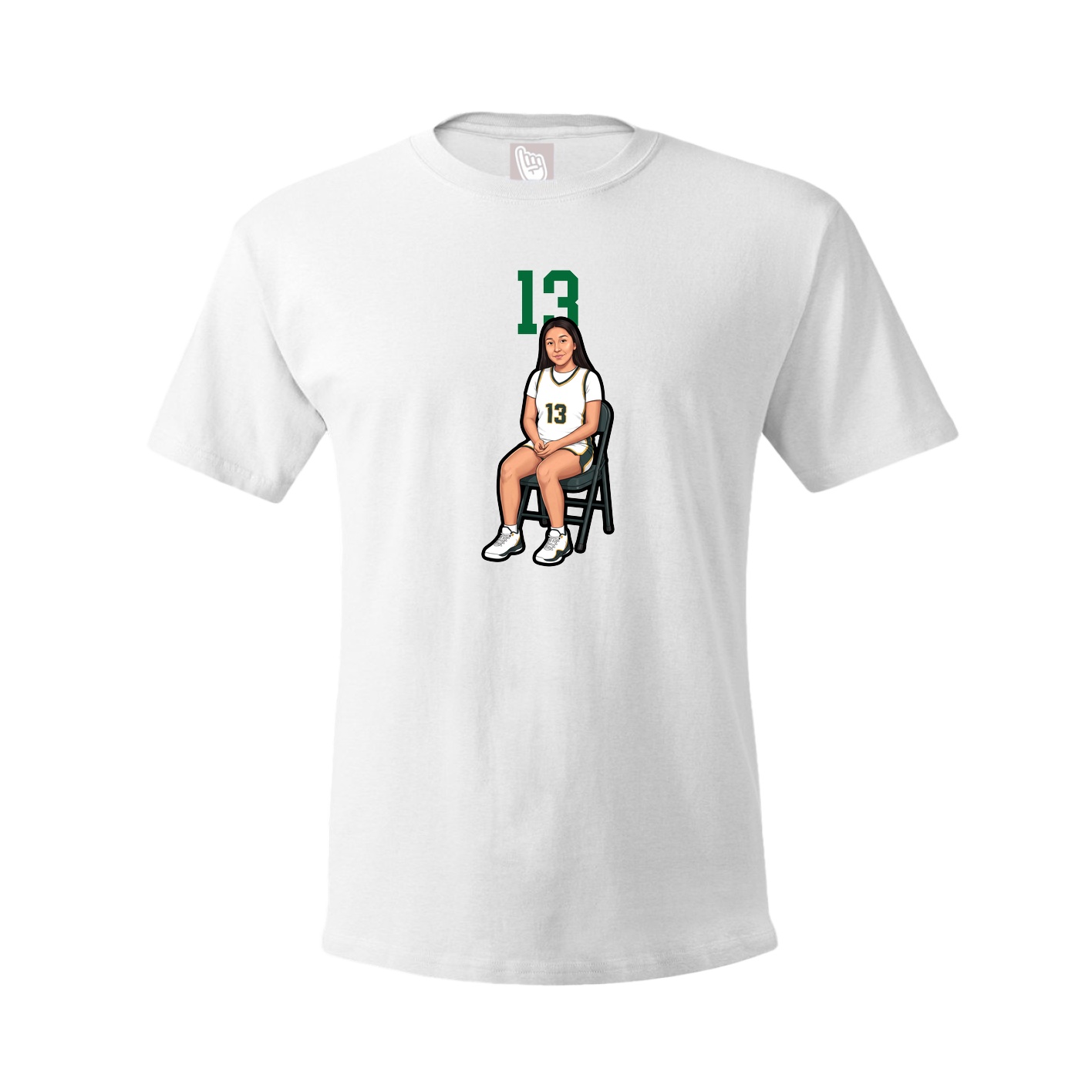 Youth Tee — Number Top in White