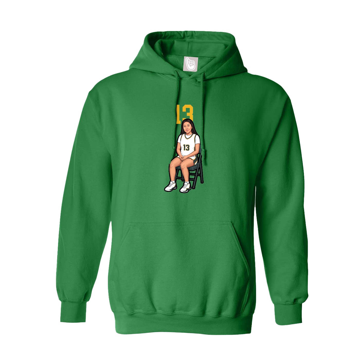 Youth Hoodie — Number Top in Green