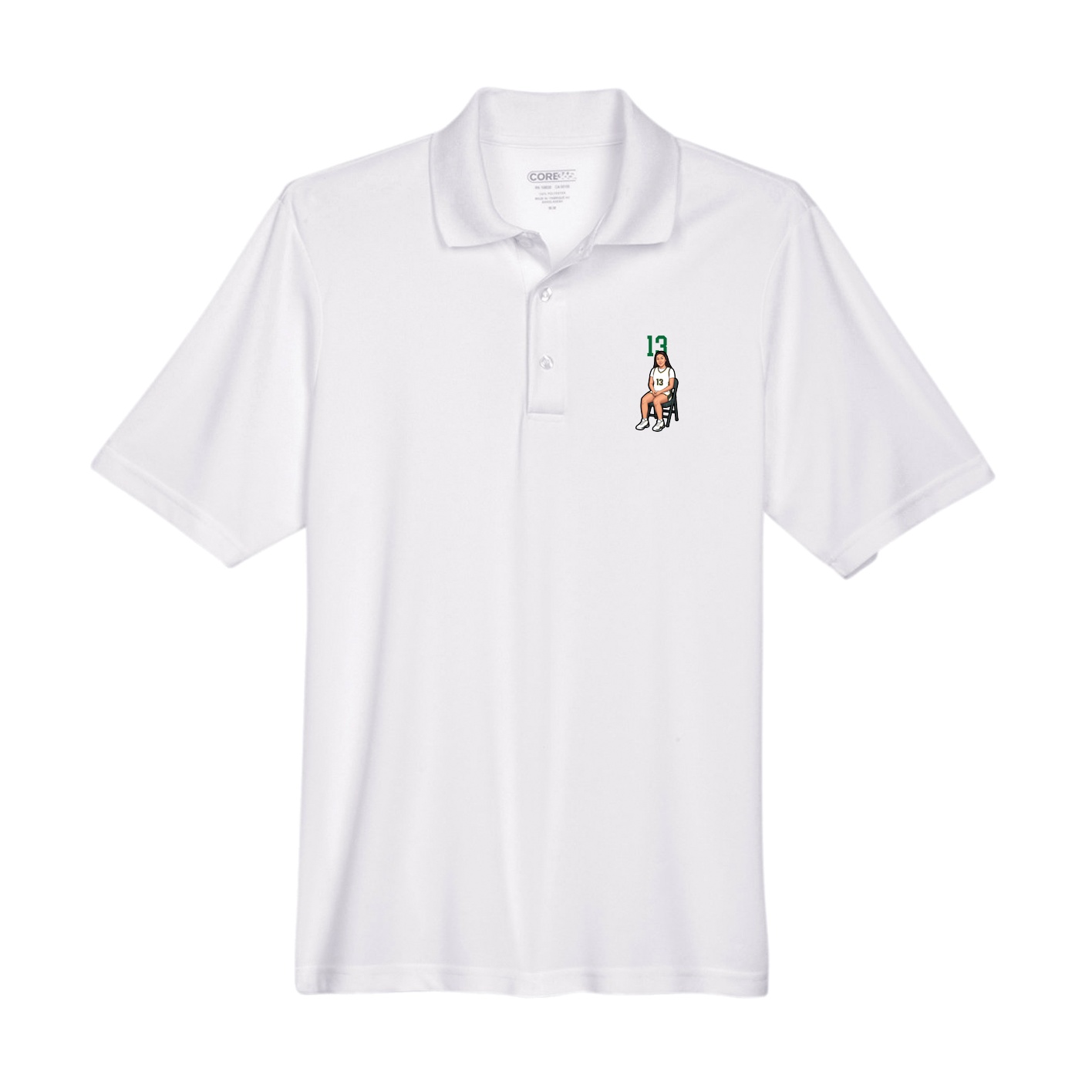 Performance Polo — Number Top in White