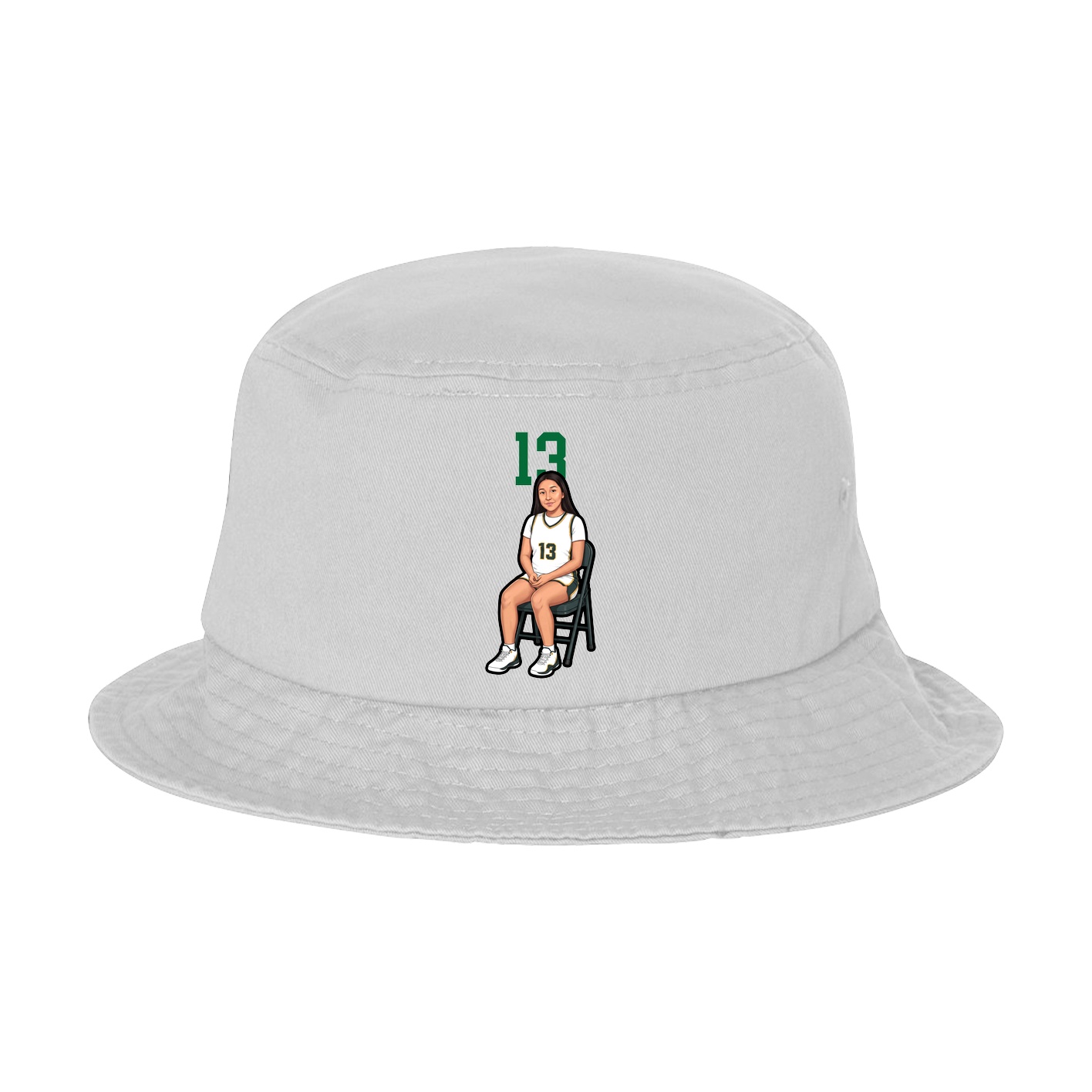 Bucket Cap — Number Top in White