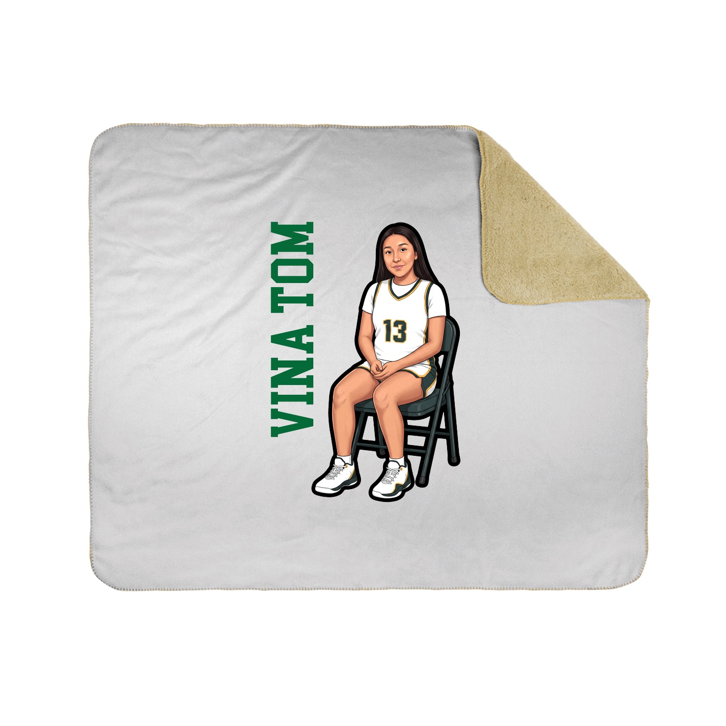 Throw Blanket — Name Vertical in White