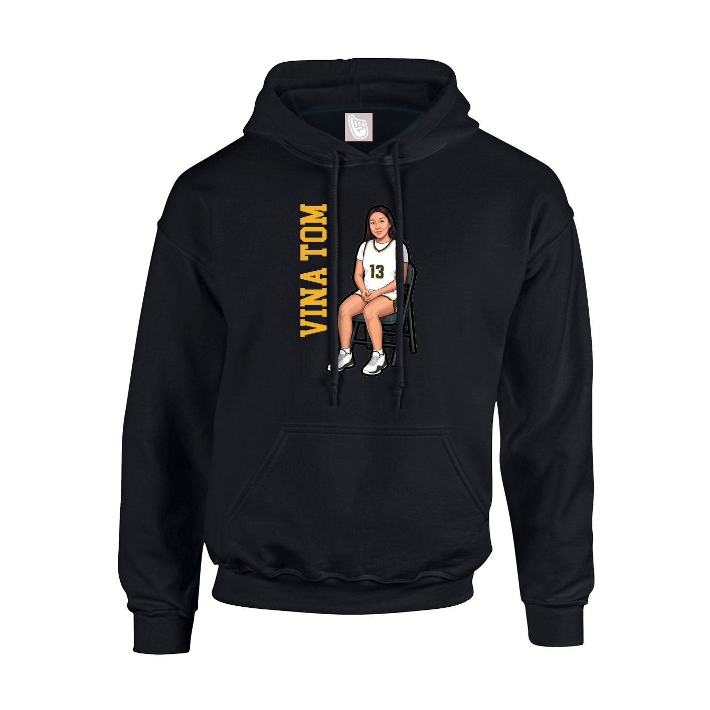 Youth Hoodie — Name Vertical in Black