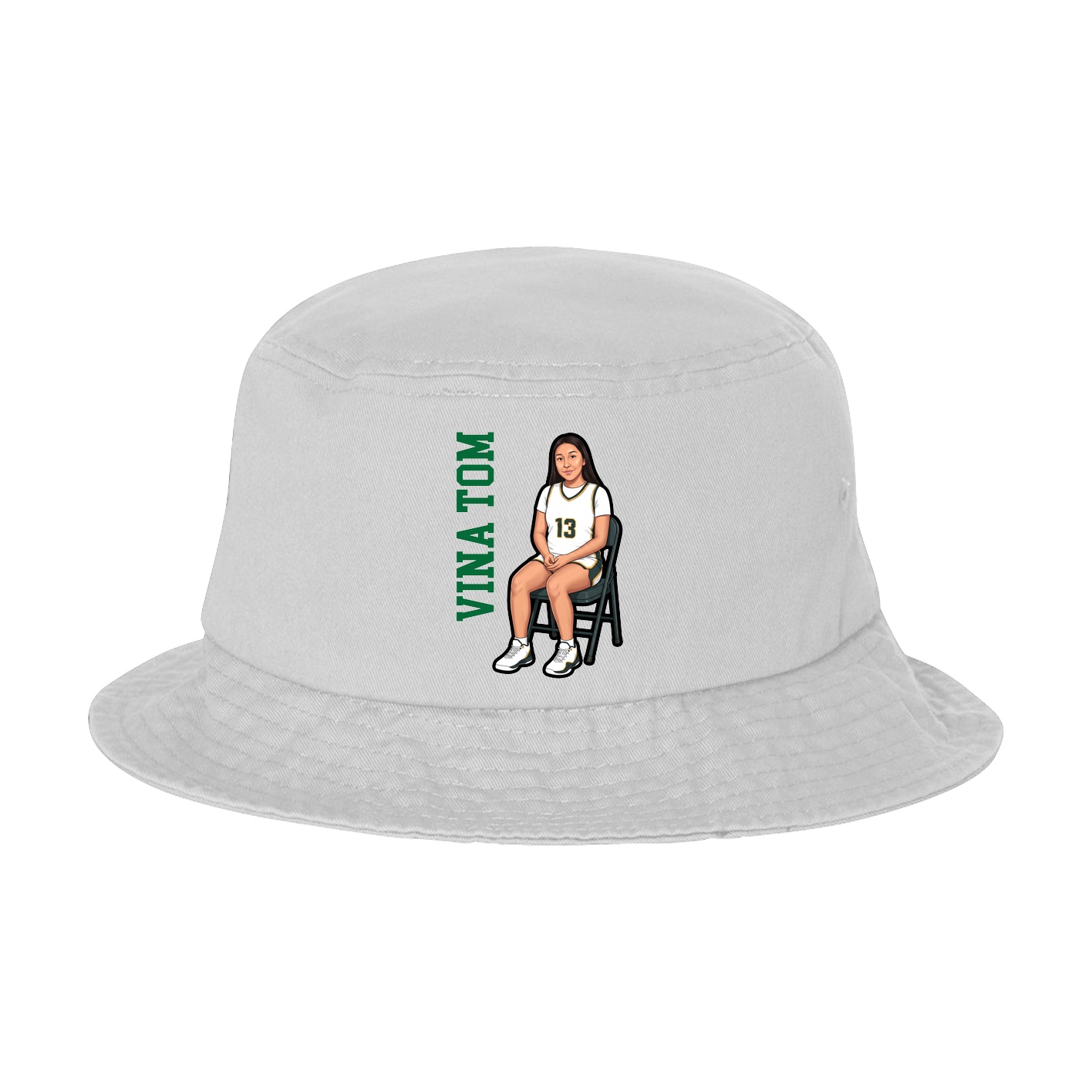 Bucket Cap — Name Vertical in White