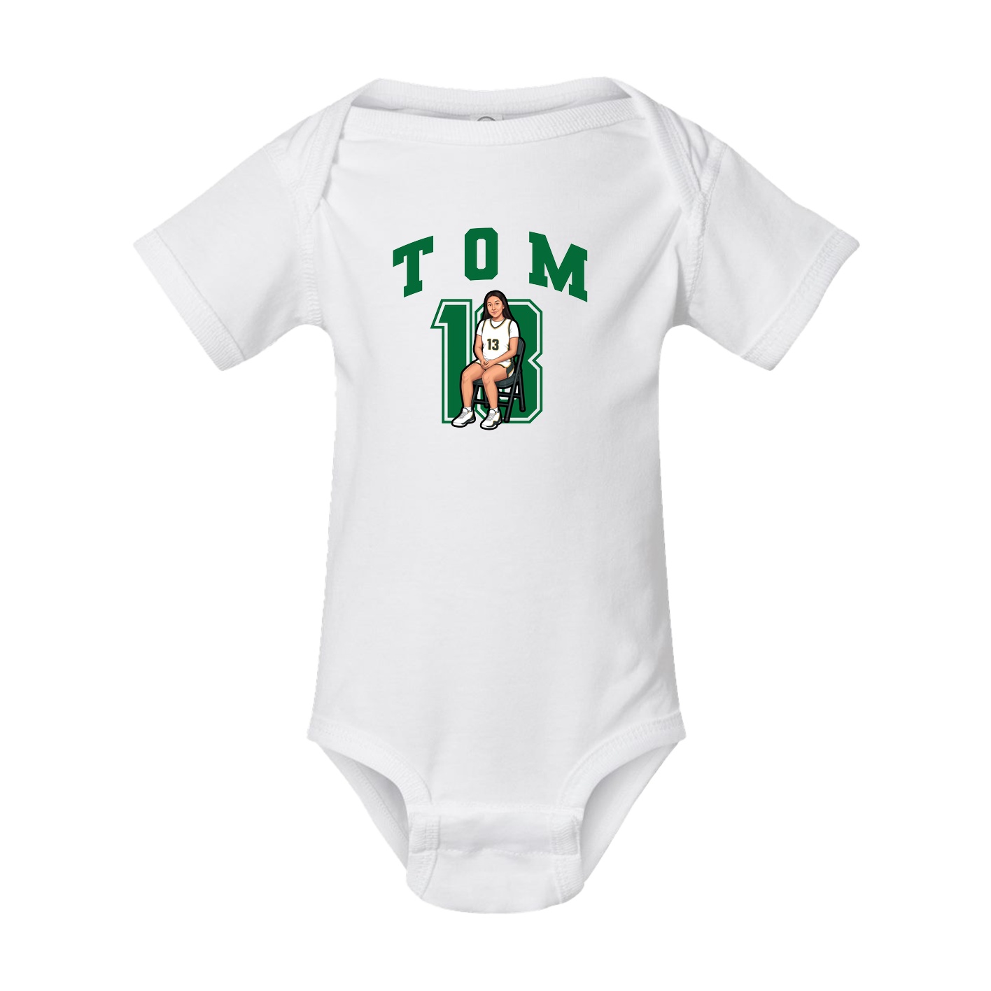 Baby Onesie — Number in White