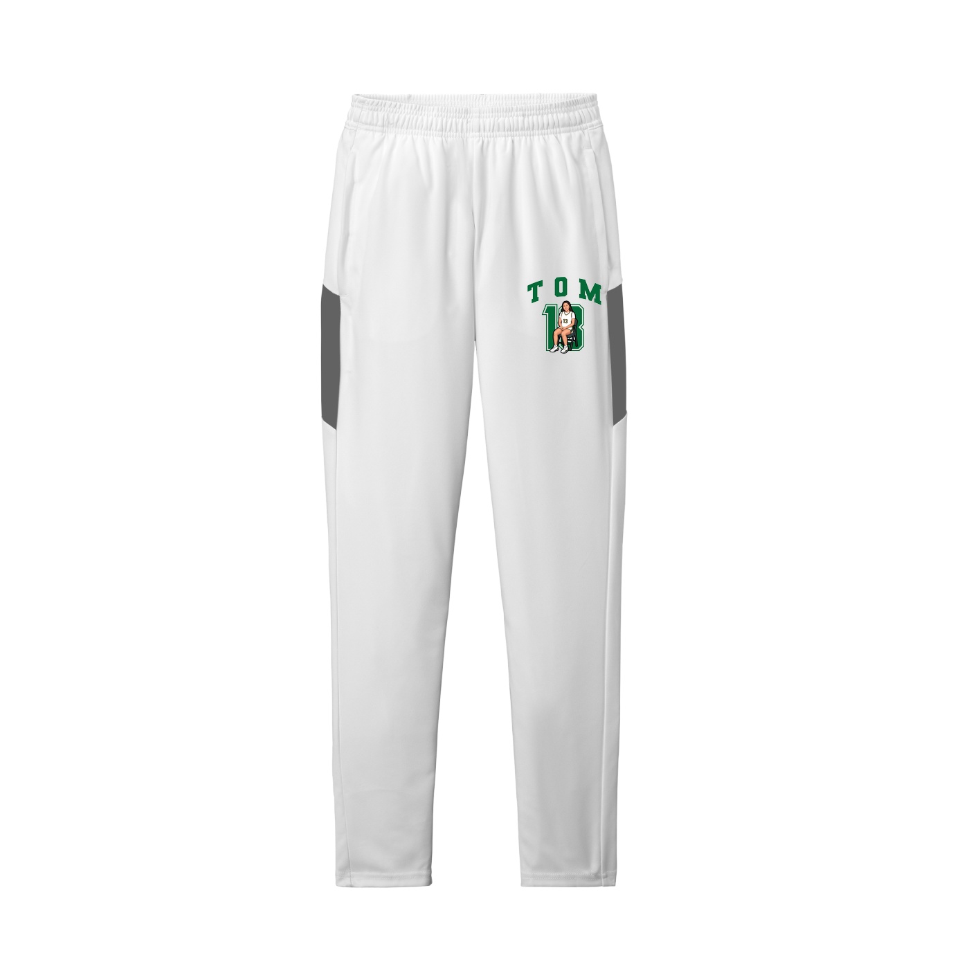 Team Travel Pant — Number in White/Grey