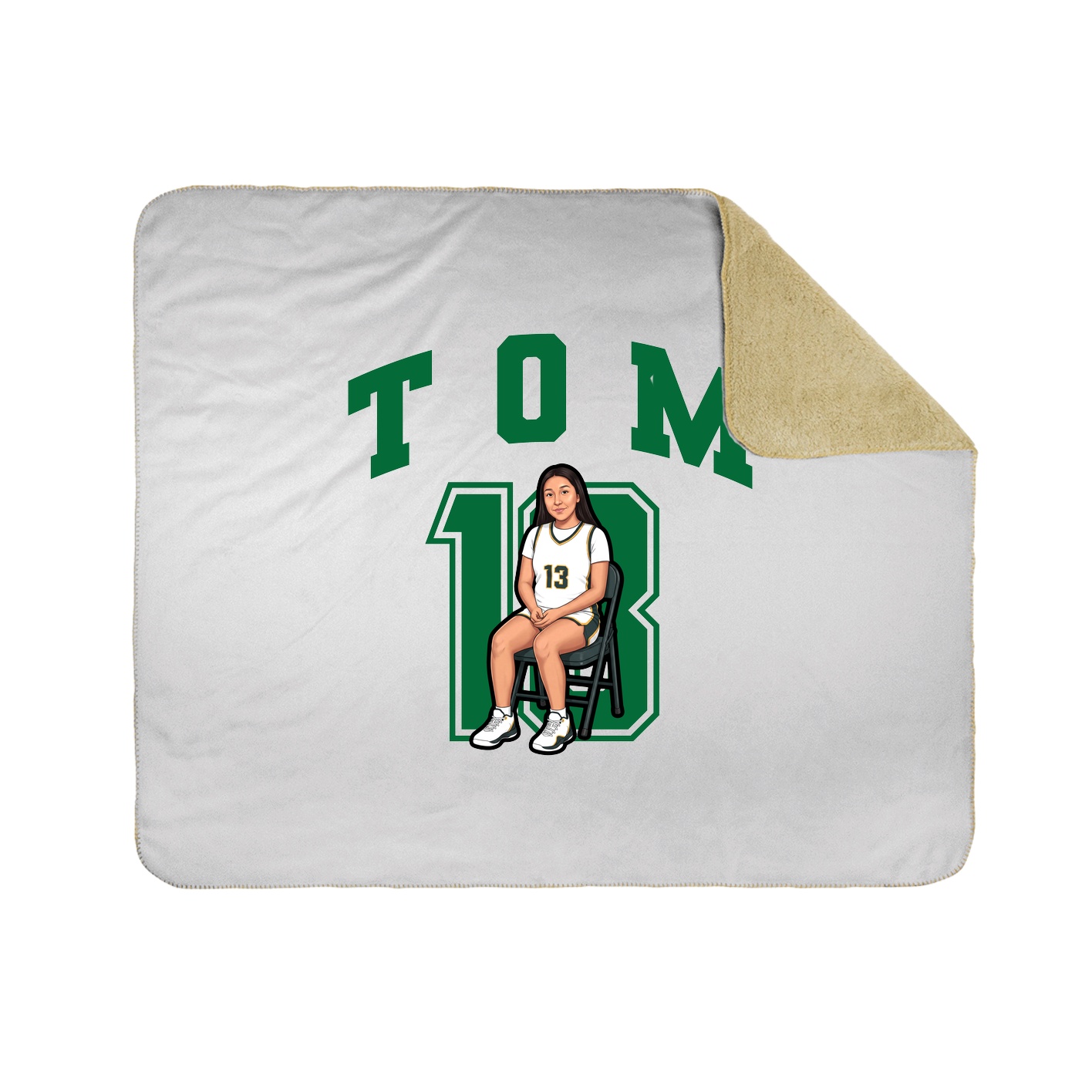 Throw Blanket — Number in White