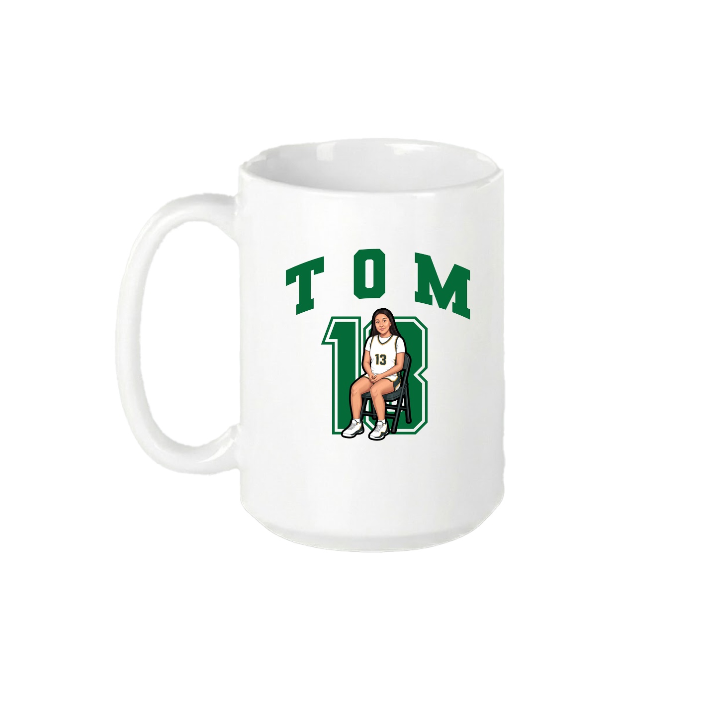 15oz Coffee Mug — Number in White