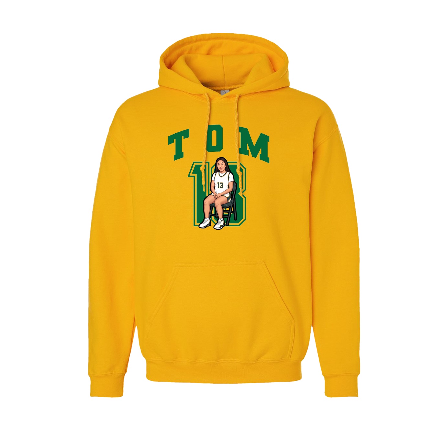 Hoodie — Number in Gold