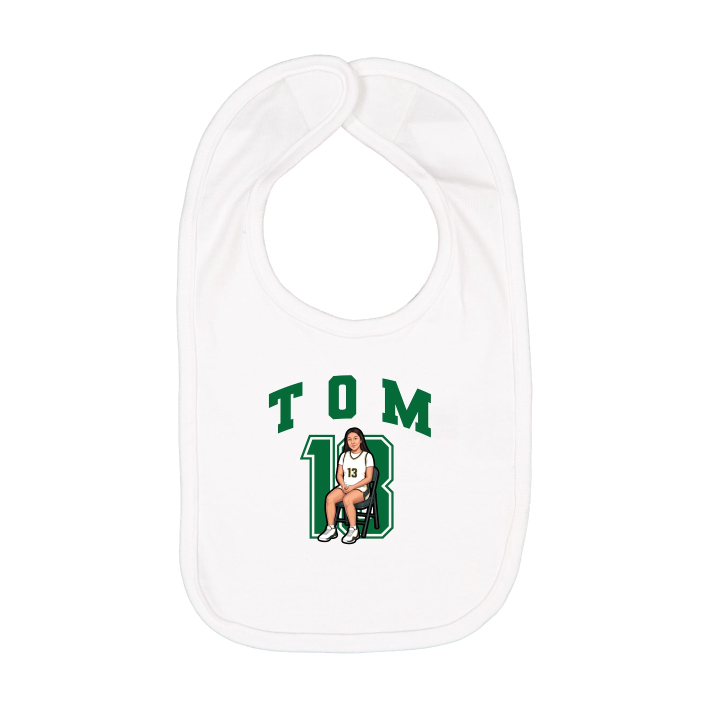 Infant Bib — Number in White
