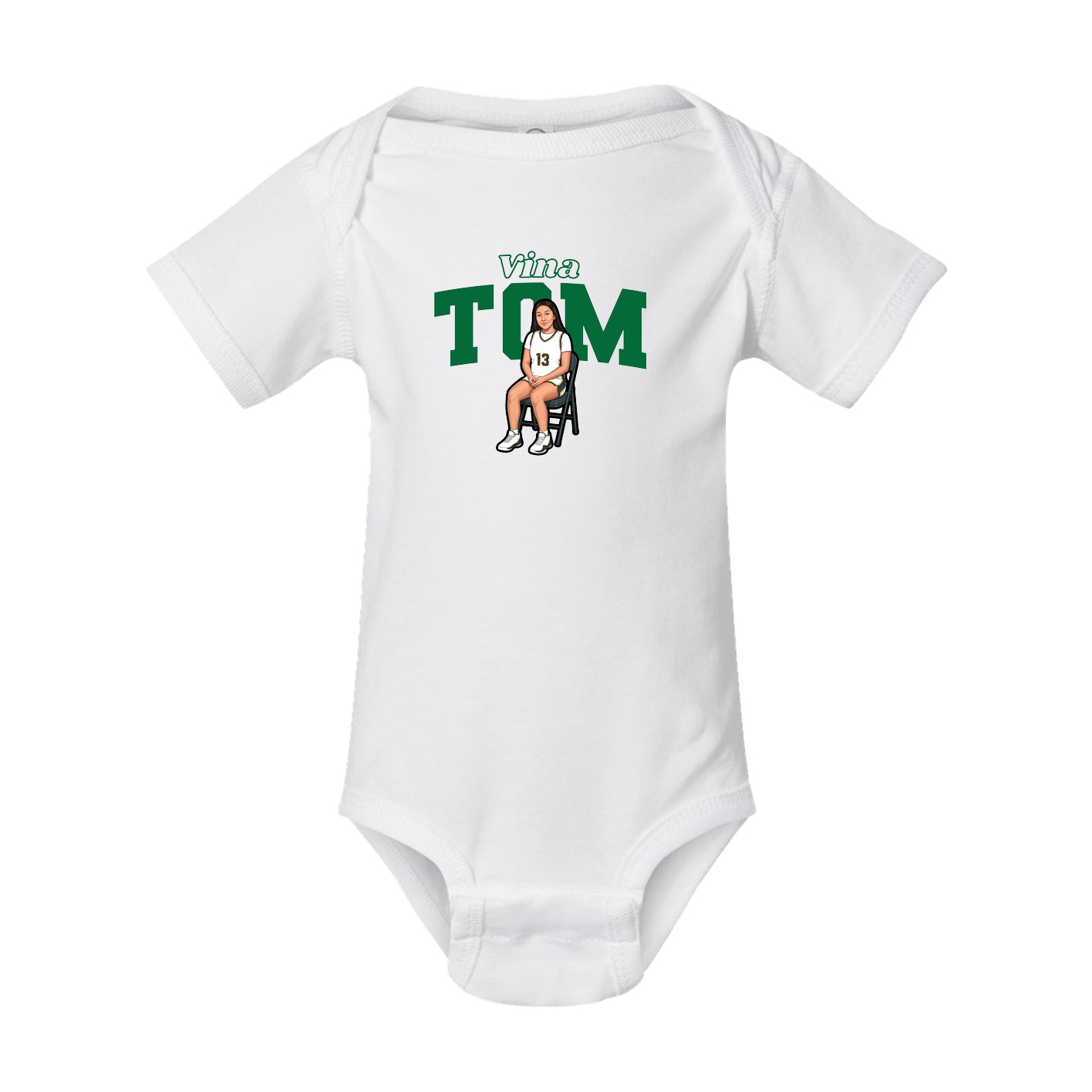 Baby Onesie — Name Arch in White
