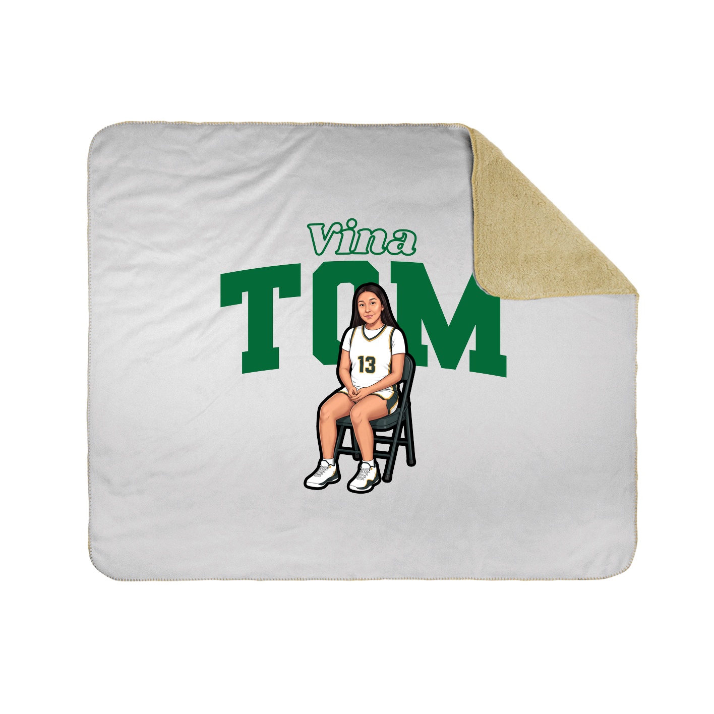 Throw Blanket — Name Arch in White