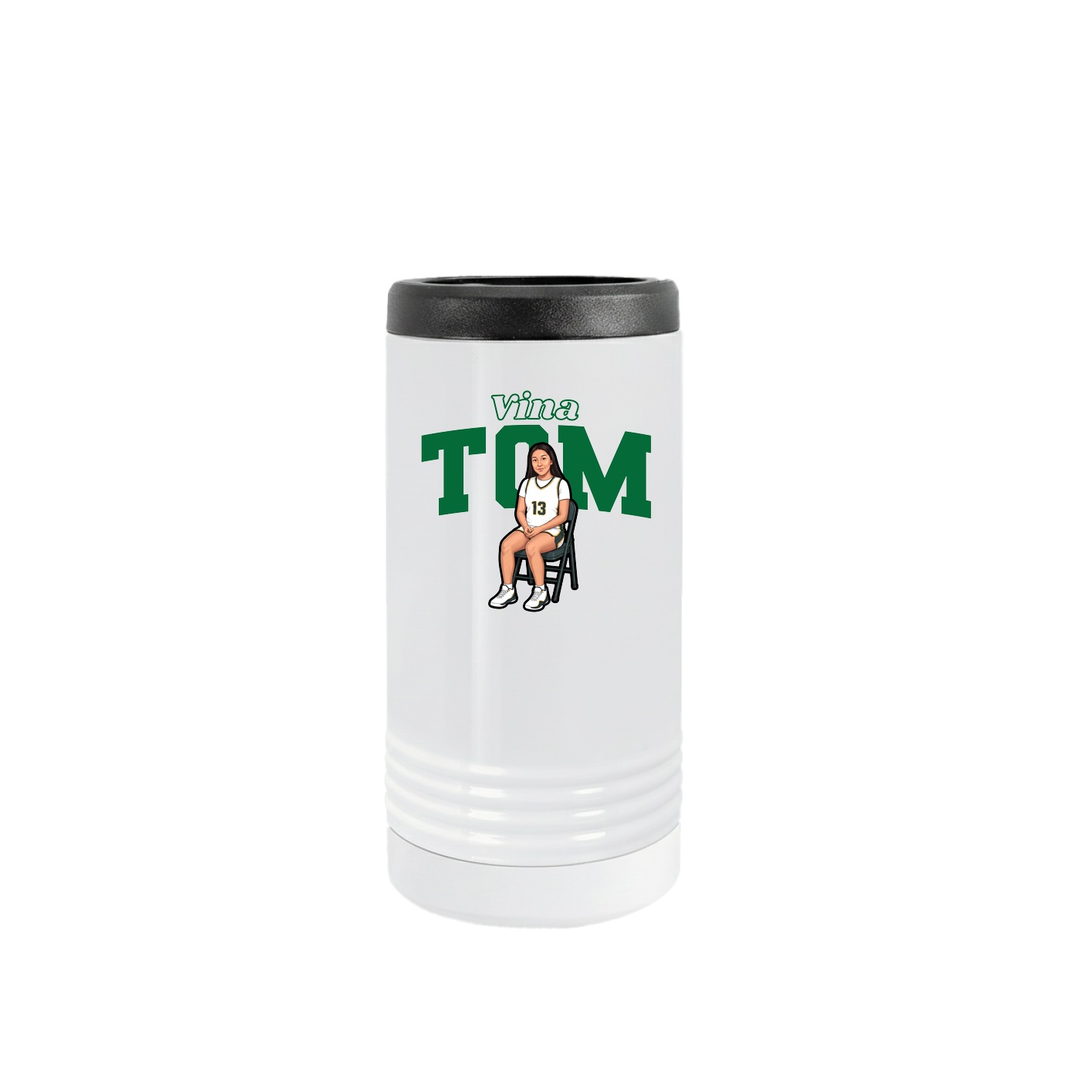 Slim Beverage Holder — Name Arch in White