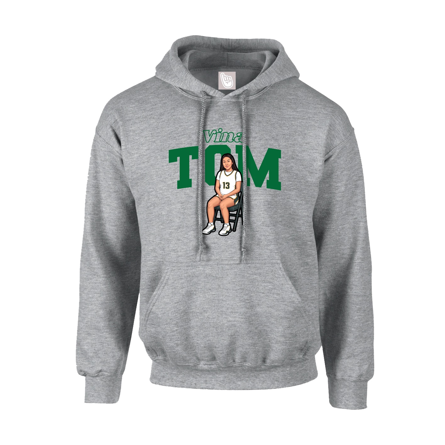 Youth Hoodie — Name Arch in Grey