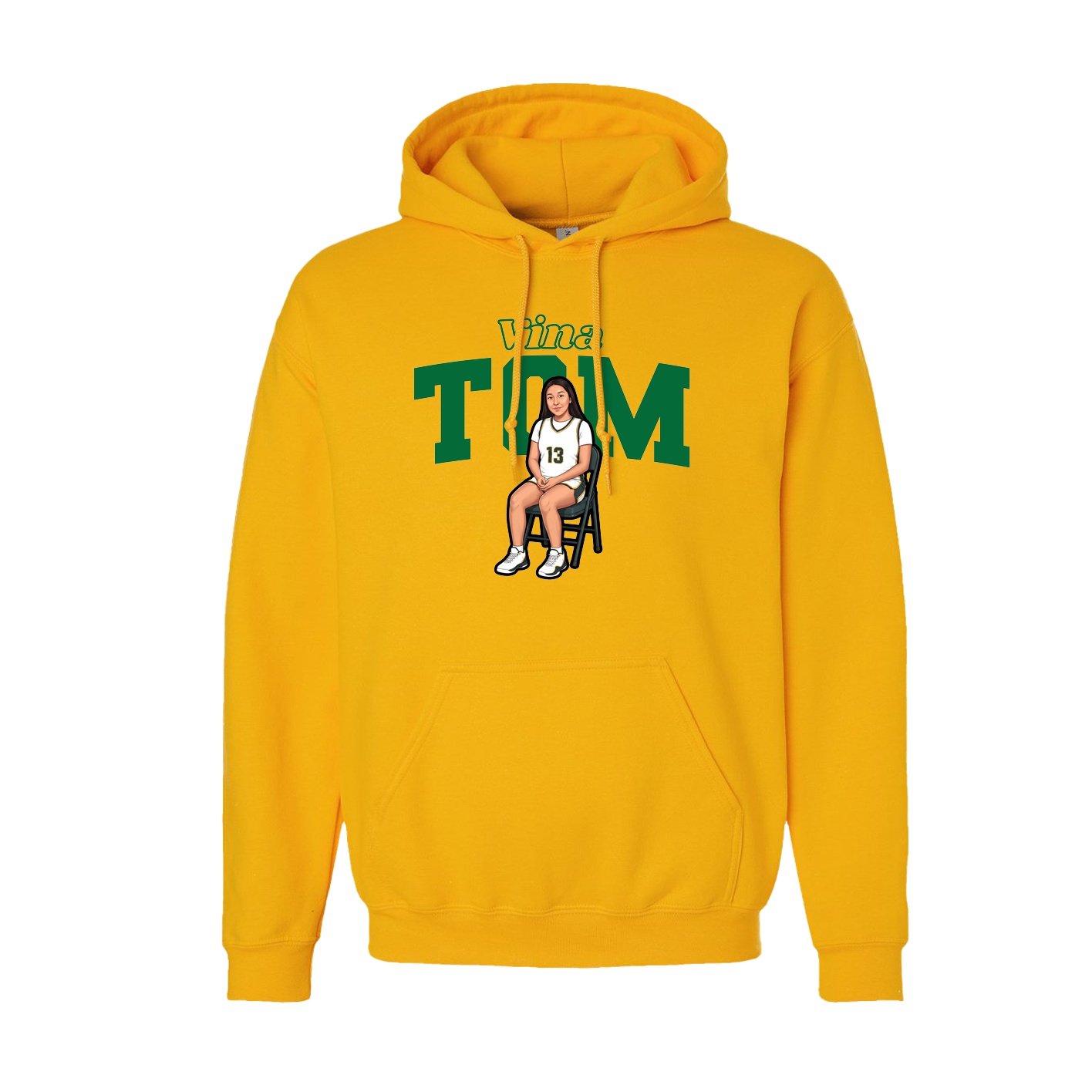 Youth Hoodie — Name Arch in Gold