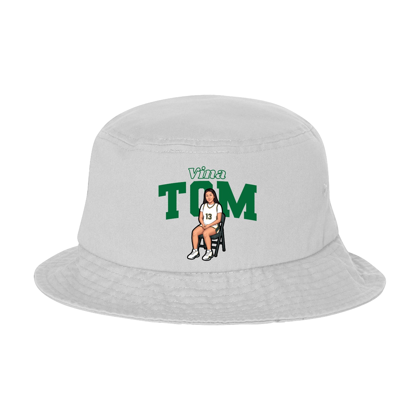 Bucket Cap — Name Arch in White