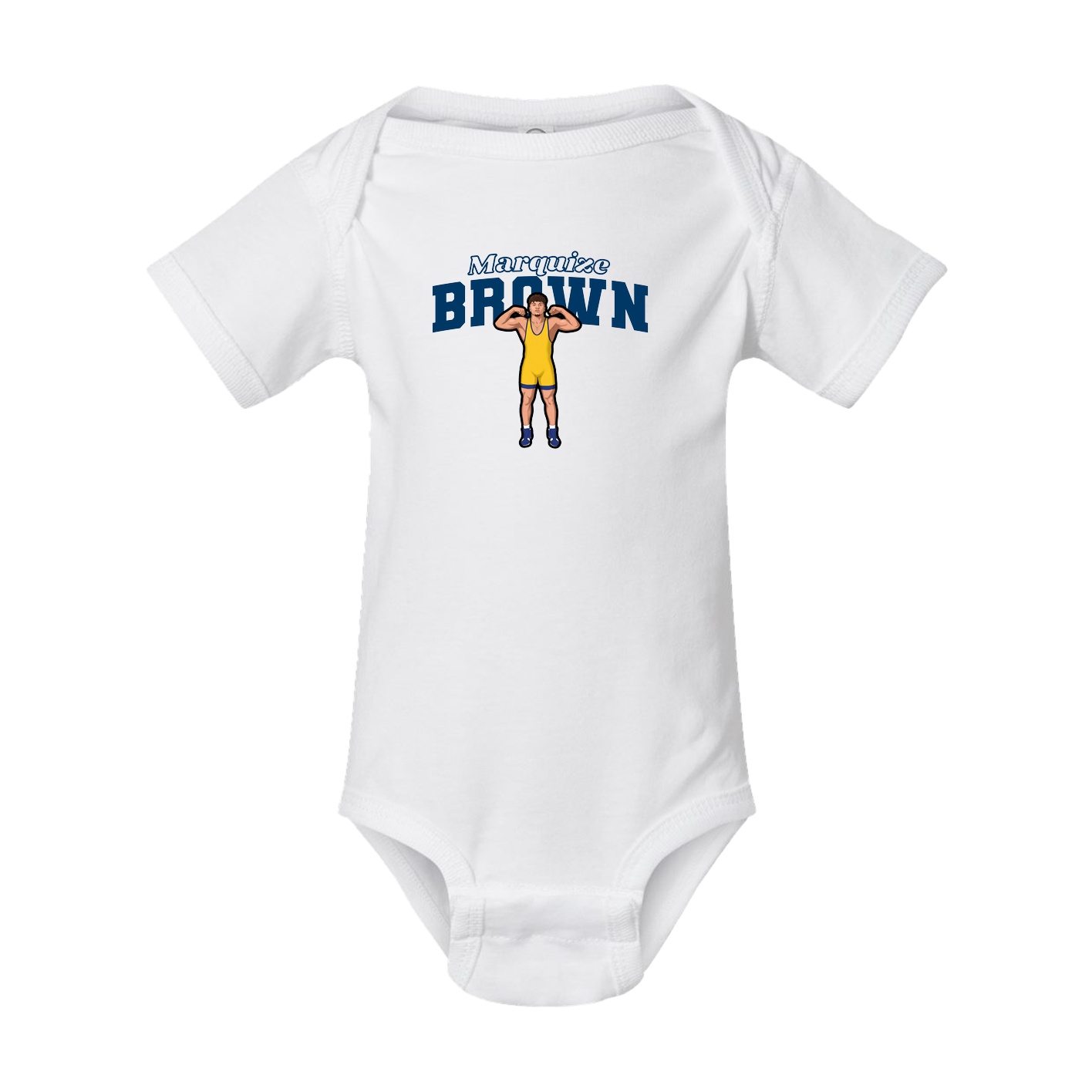 Baby Onesie — Name Arch in White