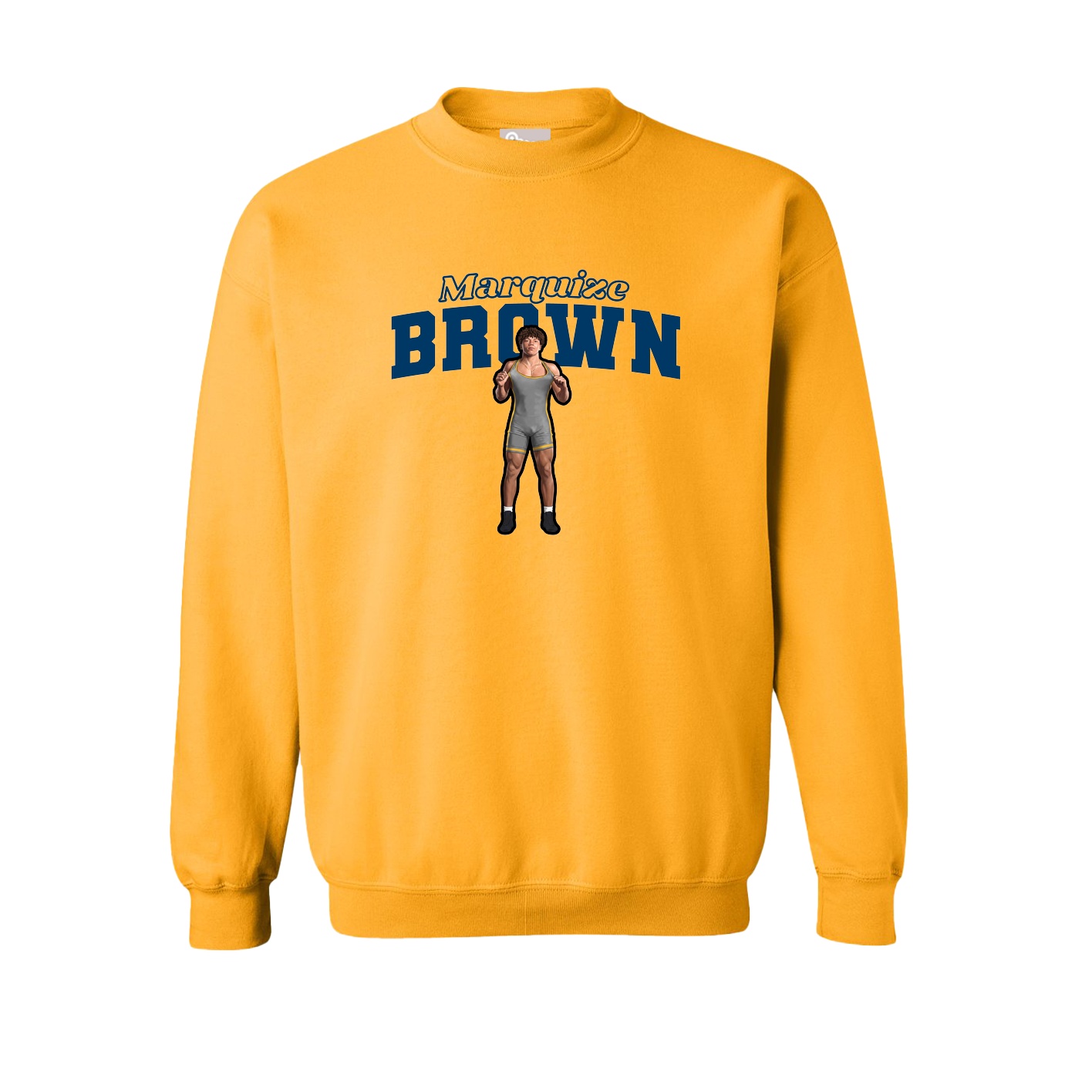 Fleece Crew — Name Arch in Gold