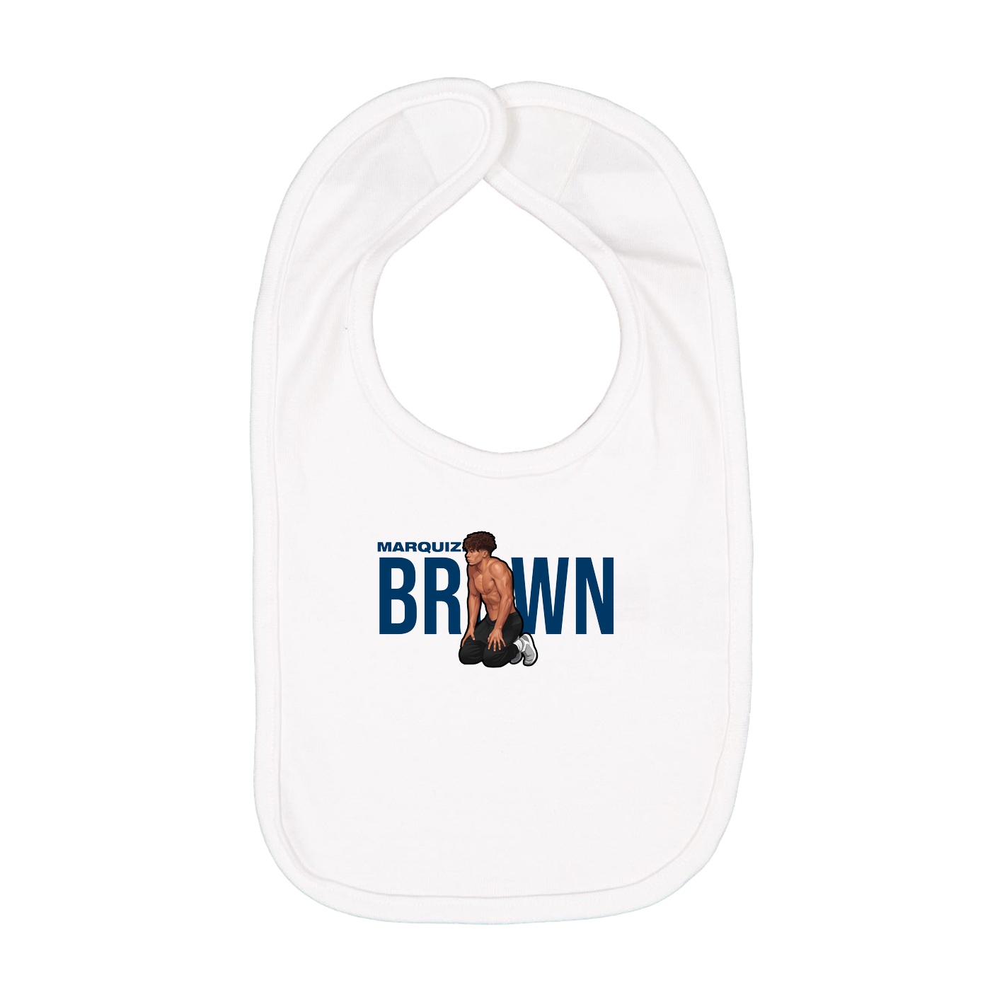 Infant Bib — Player Name in White